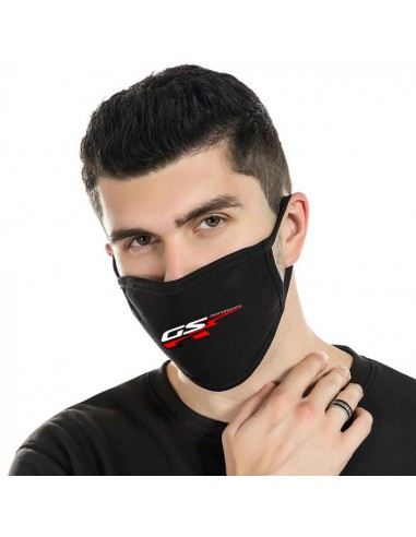 Μαύρες μάσκες προστασίας βαμβακερές "GS" (4 τεμάχια)