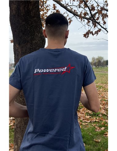 Blue t-shirt "Powered by GS" with star